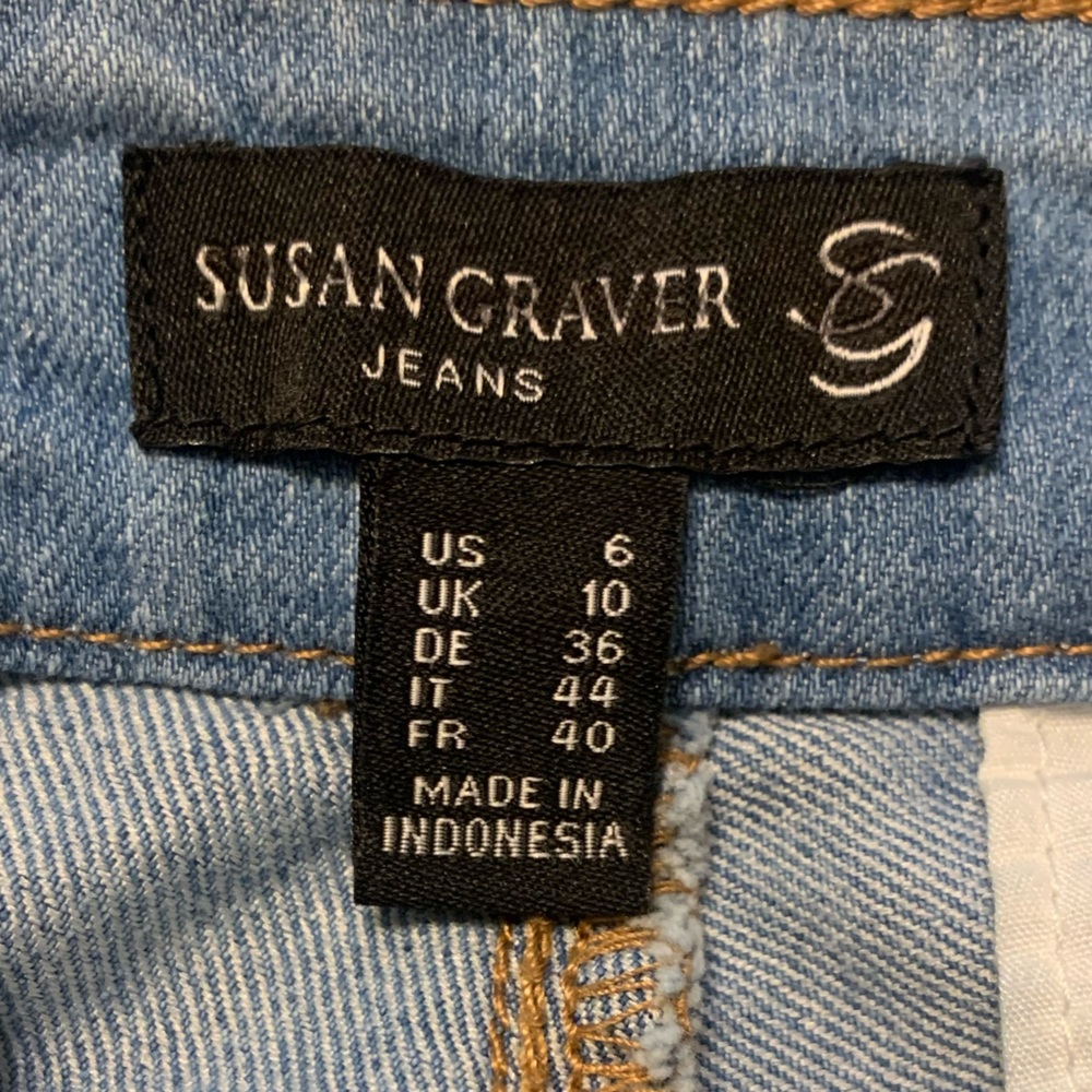 Susan Graver Stretch Denim Straight Leg Jeans - Picture 2 of 7